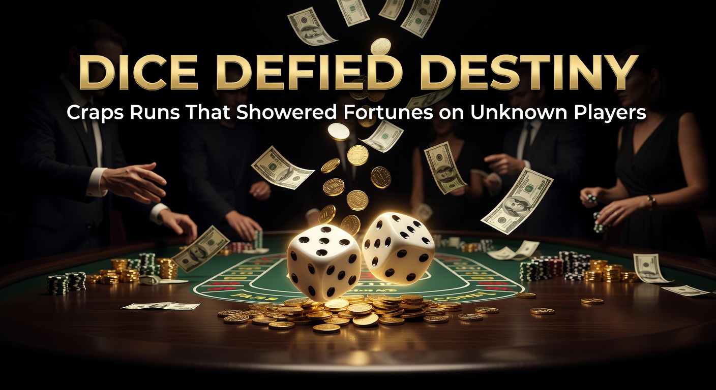 A pair of dice mid-roll on a vibrant craps table, capturing the tension of a potential hot streak in a bustling casino