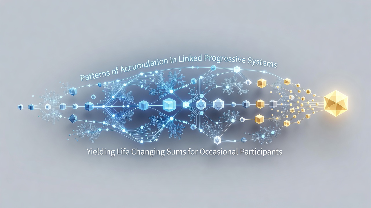 Linked progressive jackpot systems showing accumulation across multiple casino machines