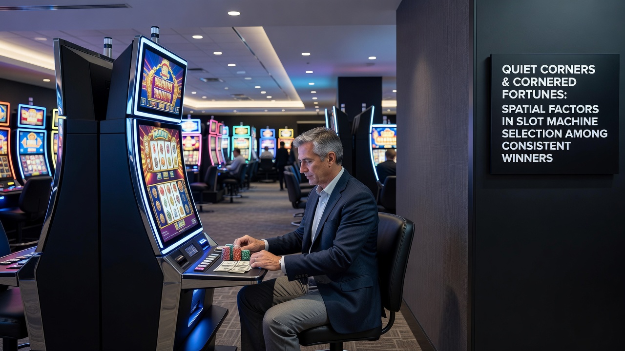 Detailed view of slot machines arranged along a quiet corner bank with minimal foot traffic