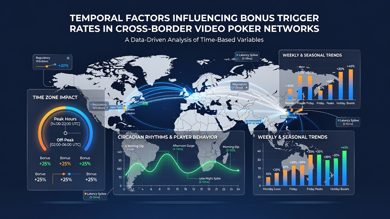 Graph displaying hourly bonus trigger rates across three time zones with overlaid seasonal trend lines
