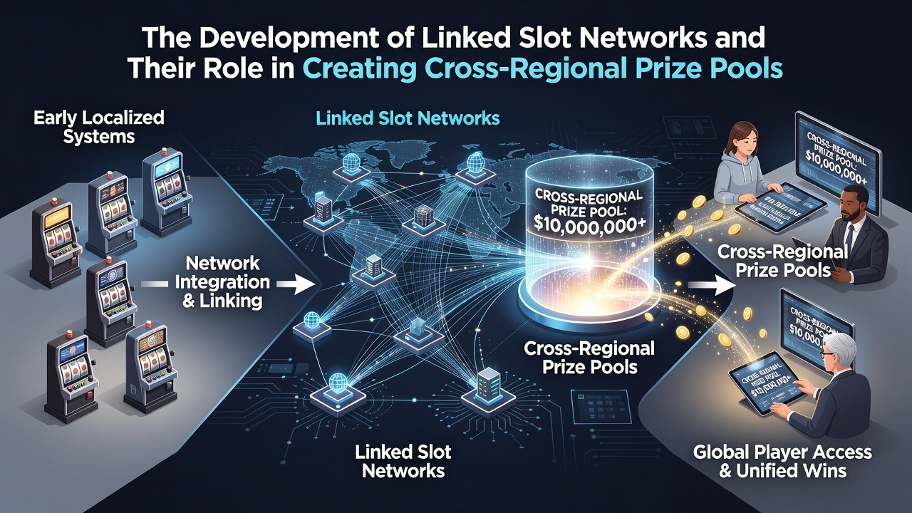 Map overlay illustrating connected casino regions and shared jackpot contributions across state lines